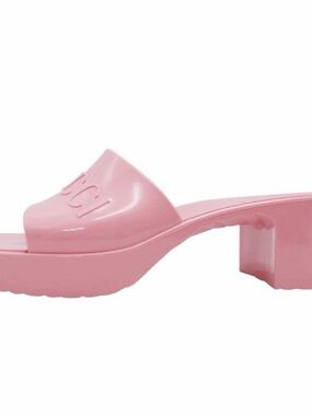 Generic  Pink Rubber Platform Mule Slides